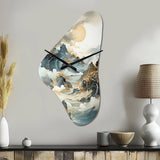 Bold Storms Landscape - Asymmetric Metal Wall Clock