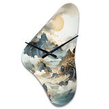 Bold Storms Landscape - Asymmetric Metal Wall Clock