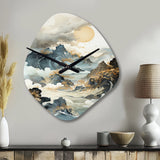 Bold Storms Landscape - Asymmetric Metal Wall Clock