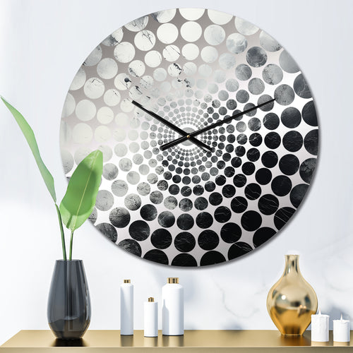 Minimalism Black And White Storms - Landscapes Metal Wall Clock