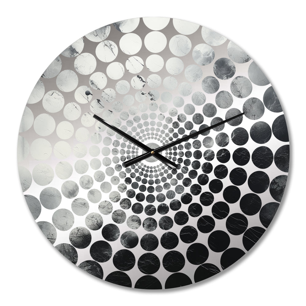 Minimalism Black And White Storms - Landscapes Metal Wall Clock