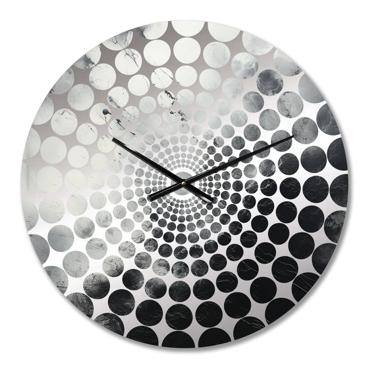 Minimalism Black And White Storms - Landscapes Metal Wall Clock