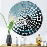 Minimalism Black And Blue Hurricane - Landscapes Metal Wall Clock