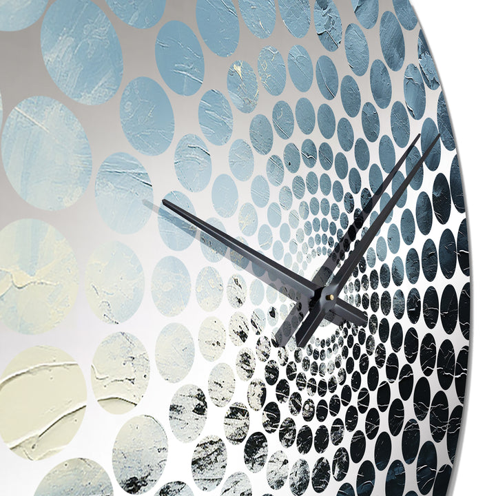 Minimalism Black And Blue Hurricane - Landscapes Metal Wall Clock