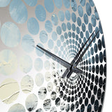 Minimalism Black And Blue Hurricane - Landscapes Metal Wall Clock