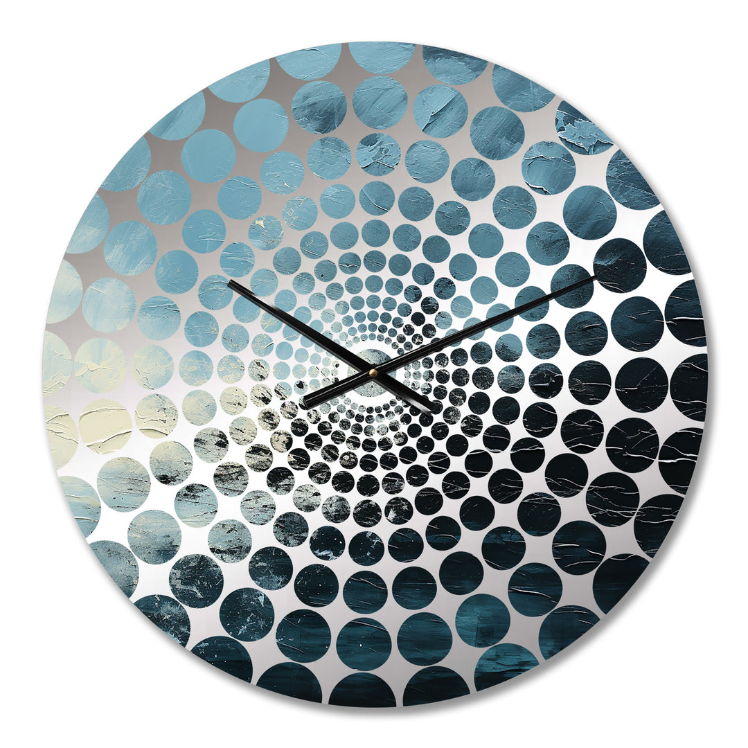 Minimalism Black And Blue Hurricane - Landscapes Metal Wall Clock