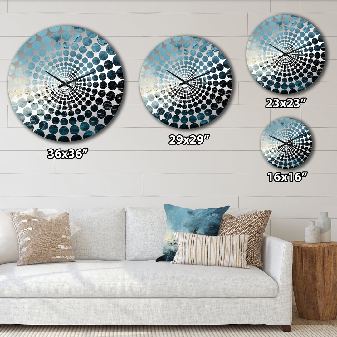 Minimalism Black And Blue Hurricane - Landscapes Metal Wall Clock