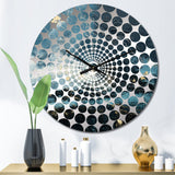 Minimalism Black And Blue Hurricane I - Landscapes Metal Wall Clock