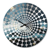 Minimalism Black And Blue Hurricane I - Landscapes Metal Wall Clock