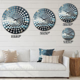 Minimalism Black And Blue Hurricane I - Landscapes Metal Wall Clock