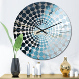 Minimalism Black And Blue Hurricane II - Landscapes Metal Wall Clock