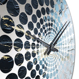 Minimalism Black And Blue Hurricane II - Landscapes Metal Wall Clock