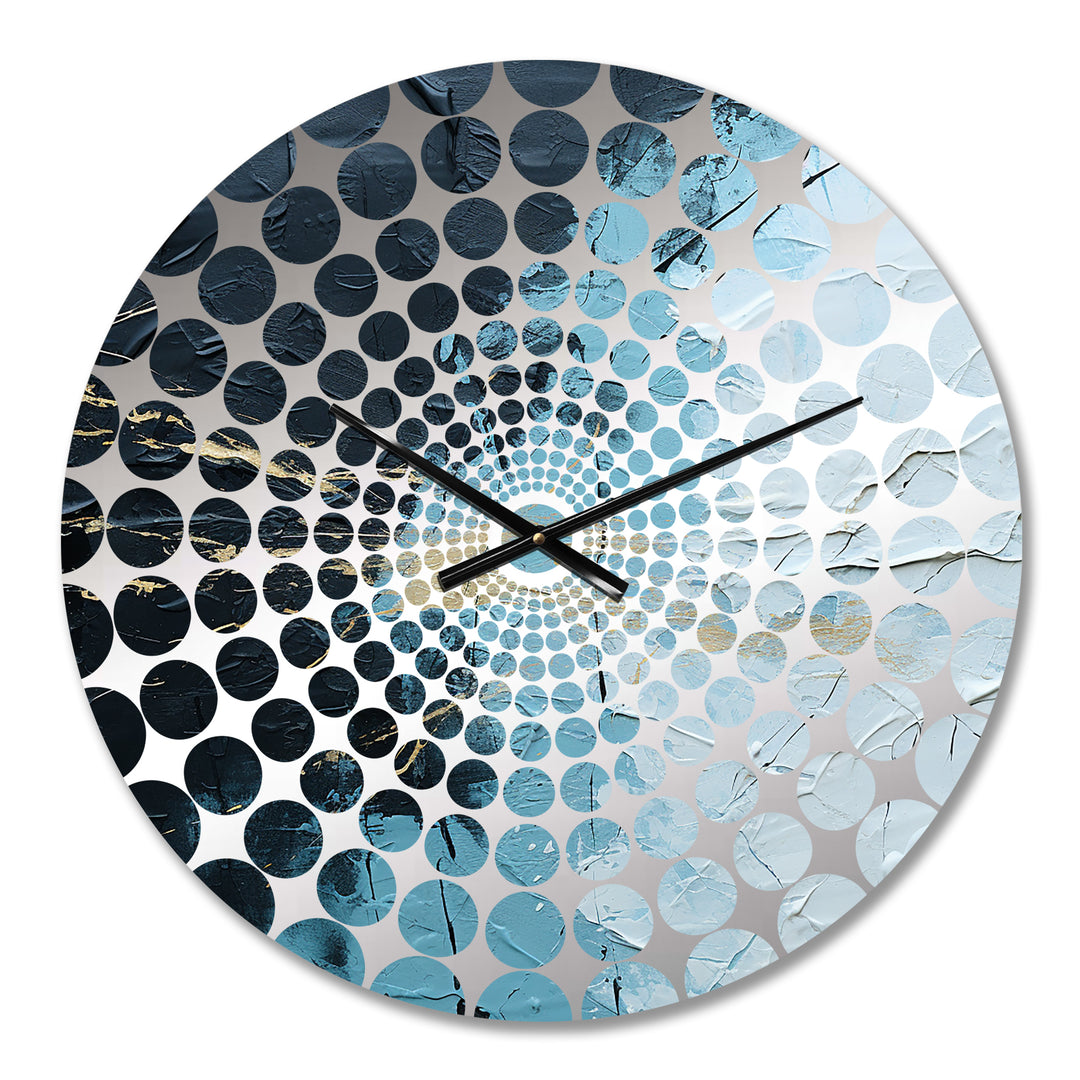 Minimalism Black And Blue Hurricane II - Landscapes Metal Wall Clock