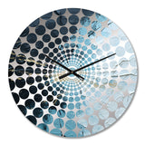 Minimalism Black And Blue Hurricane II - Landscapes Metal Wall Clock