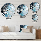 Minimalism Black And Blue Hurricane II - Landscapes Metal Wall Clock