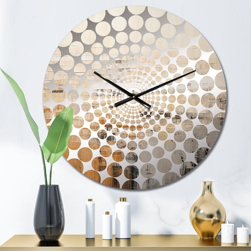 Darkness Sunrise On Beige Fusion - Landscapes Metal Wall Clock