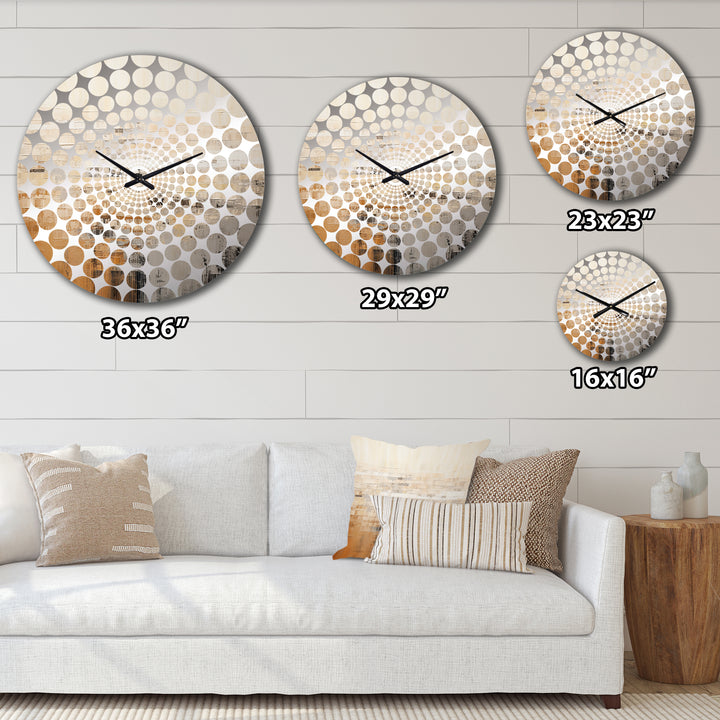 Darkness Sunrise On Beige Fusion - Landscapes Metal Wall Clock
