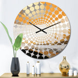 Geometric Golden Beige Sunset Harmony II - Landscapes Metal Wall Clock