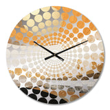 Geometric Golden Beige Sunset Harmony II - Landscapes Metal Wall Clock
