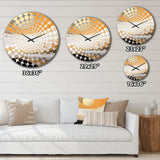 Geometric Golden Beige Sunset Harmony II - Landscapes Metal Wall Clock
