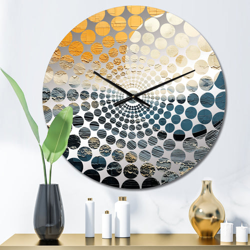 Black And Gold Sunset Reverie - Landscapes Metal Wall Clock