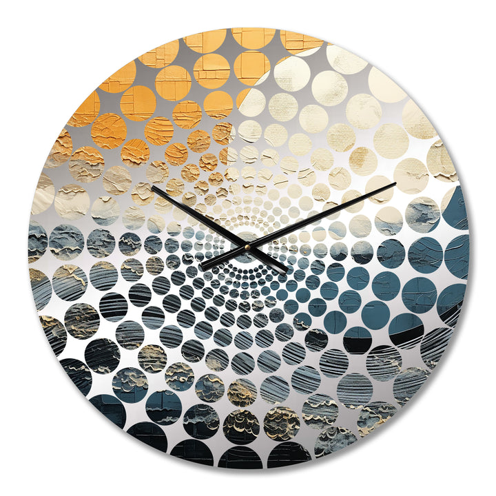 Black And Gold Sunset Reverie - Landscapes Metal Wall Clock