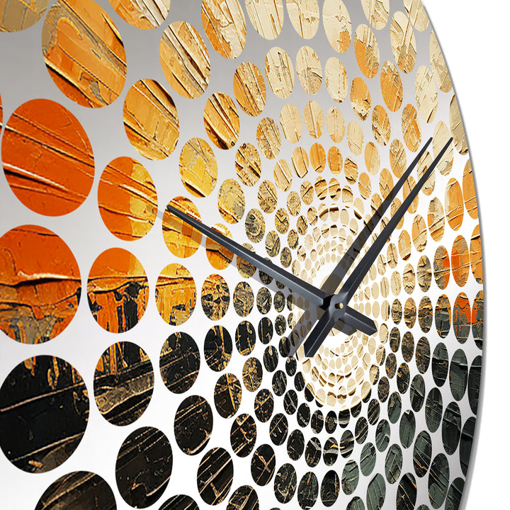 Black And Beige Sunset Reverie - Landscapes Metal Wall Clock