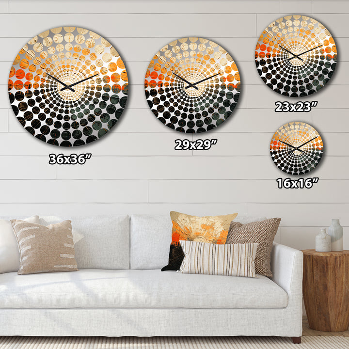 Black And Beige Sunset Reverie - Landscapes Metal Wall Clock