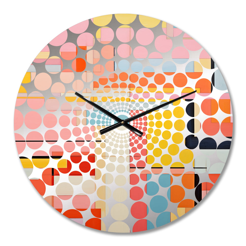 De Stijl Geometric Pastel Harmony II - Landscapes Metal Wall Clock
