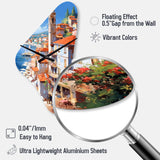 Beautiful Scenery In Italy I - Asymmetric Metal Wall Clock