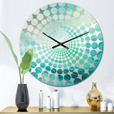 Teal Storm And Wave Expression I - Coastal Metal Wall Clock