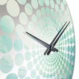 Teal Storm And Wave Expression I - Coastal Metal Wall Clock