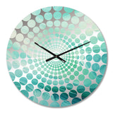 Teal Storm And Wave Expression I - Coastal Metal Wall Clock