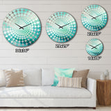 Teal Storm And Wave Expression I - Coastal Metal Wall Clock