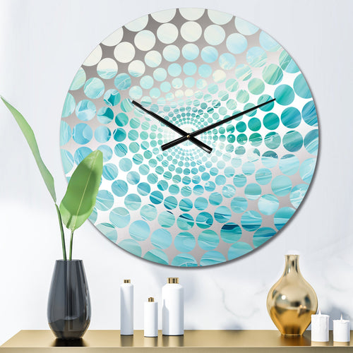 Teal Storm And Wave Expression II - Coastal Metal Wall Clock