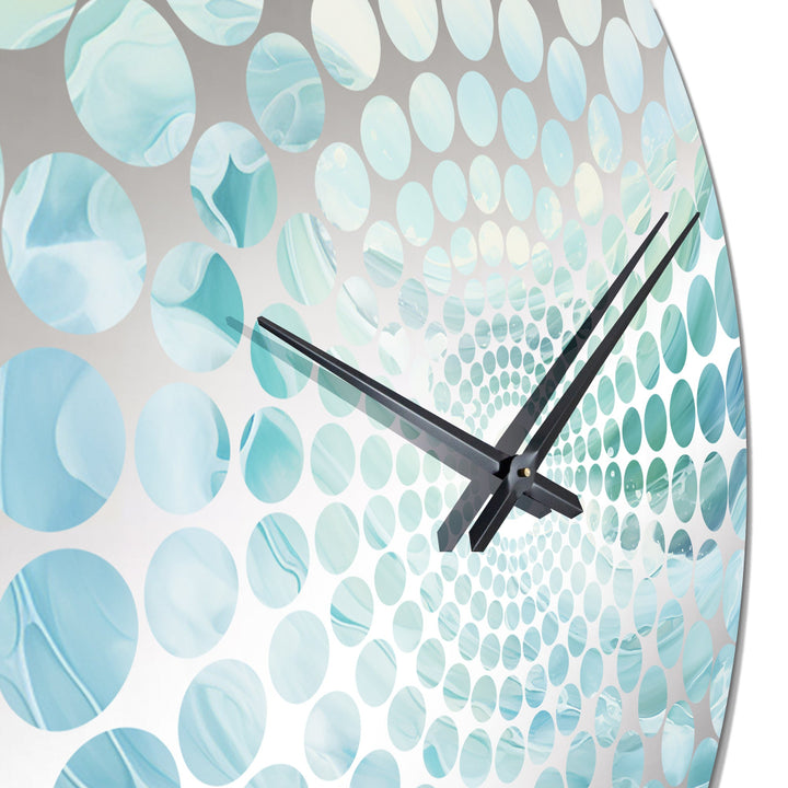 Teal Storm And Wave Expression II - Coastal Metal Wall Clock