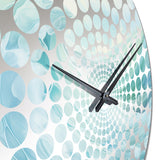 Teal Storm And Wave Expression II - Coastal Metal Wall Clock
