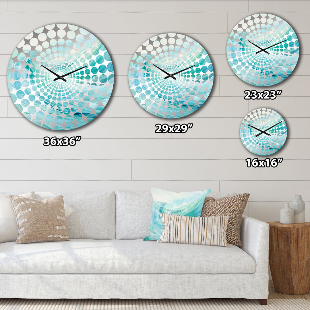Teal Storm And Wave Expression II - Coastal Metal Wall Clock