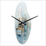 Blue Minimalism Bathroom Toiletries - Asymmetric Metal Wall Clock