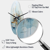 Blue Minimalism Bathroom Toiletries - Asymmetric Metal Wall Clock