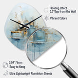 Blue Minimalism Bathroom Toiletries - Asymmetric Metal Wall Clock