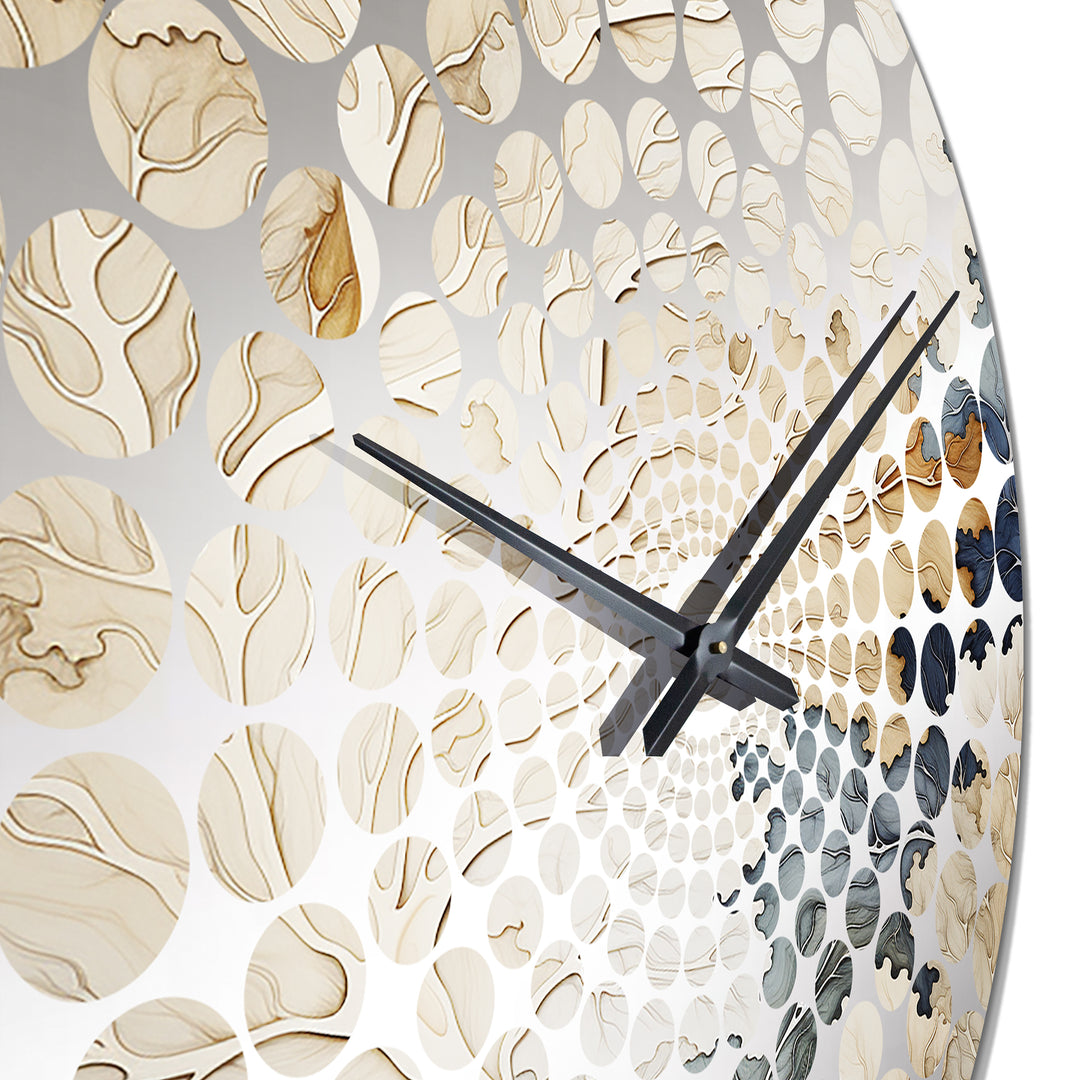 Blue And Beige Tree Amercian Basswood - Floral Metal Wall Clock