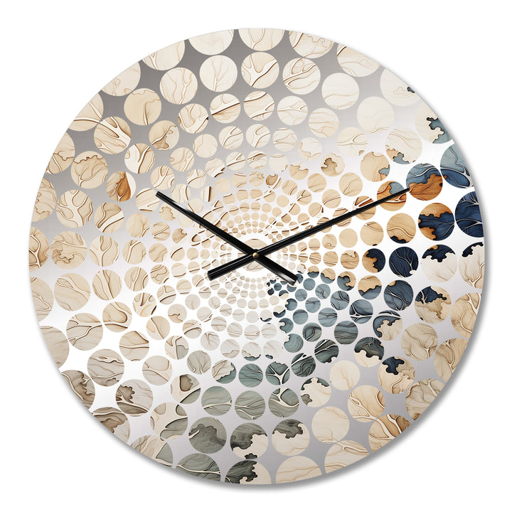 Blue And Beige Tree Amercian Basswood - Floral Metal Wall Clock