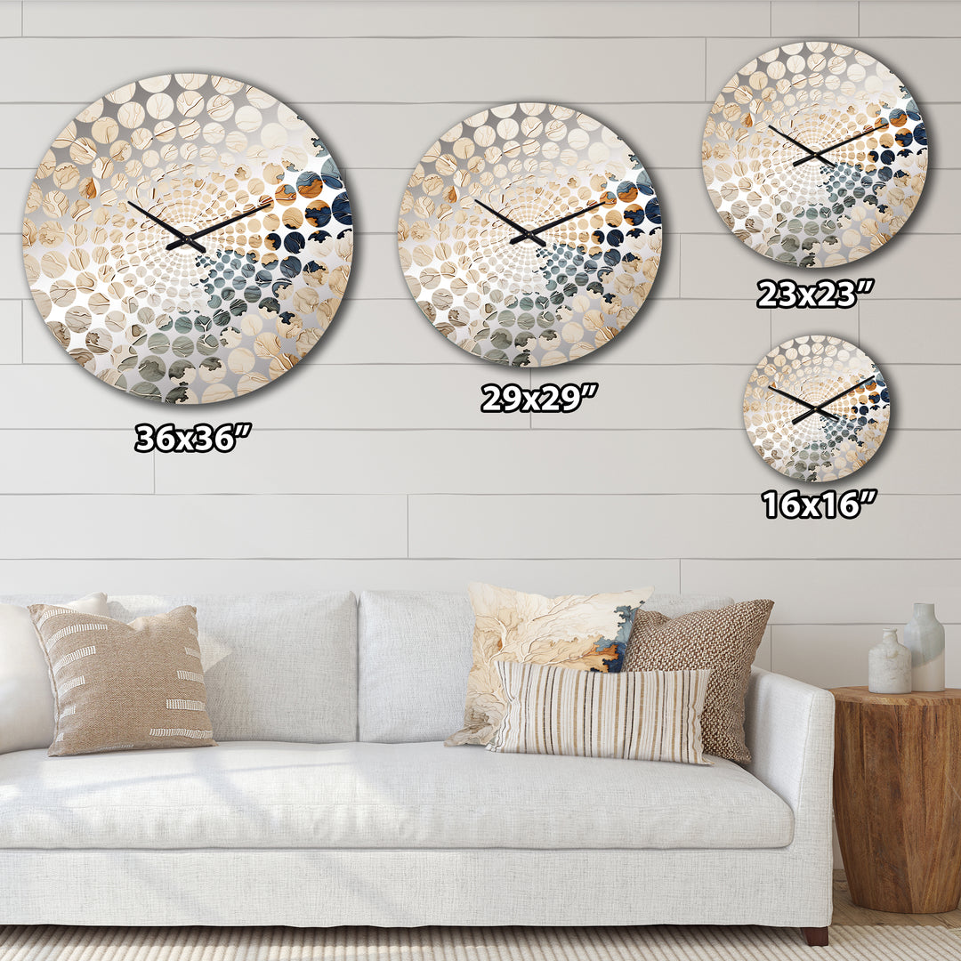 Blue And Beige Tree Amercian Basswood - Floral Metal Wall Clock