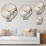 Blue And Beige Tree Amercian Basswood - Floral Metal Wall Clock