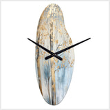 Gold And Blue Treasure Trees Scenery II - Asymmetric Metal Wall Clock