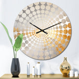 Beige Gold Minimalism Bliss - Abstract Metal Wall Clock