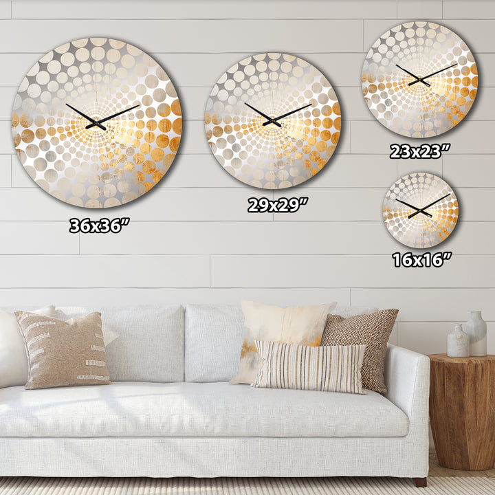 Beige Gold Minimalism Bliss - Abstract Metal Wall Clock