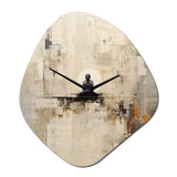 abstract blue and white yoga mediation - Asymmetric Metal Wall Clock