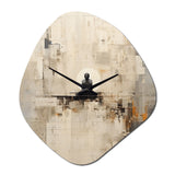 abstract blue and white yoga mediation - Asymmetric Metal Wall Clock
